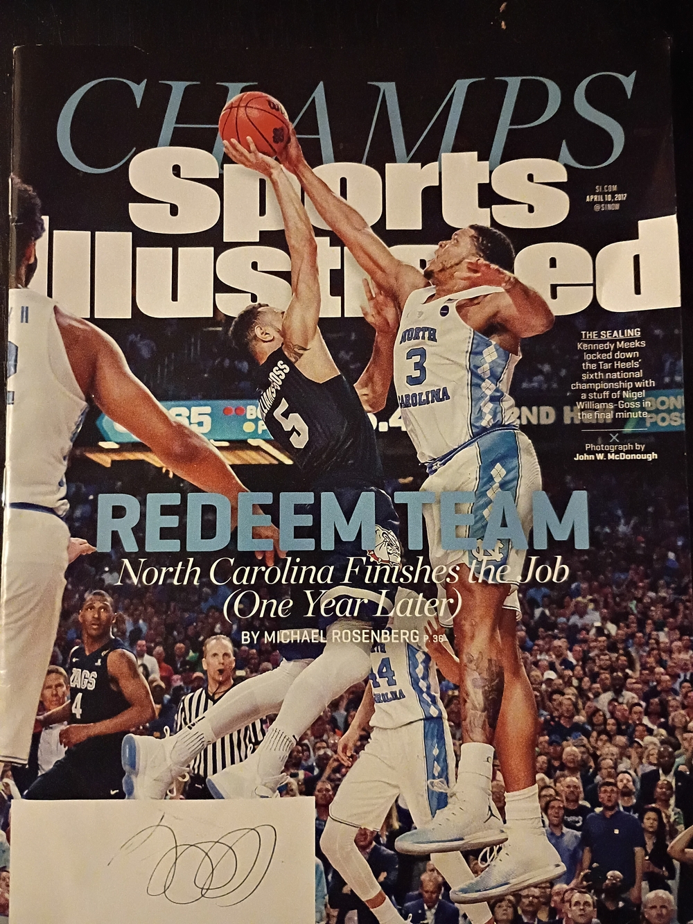 Champs Redeem Team Magazine Cover - Blue. Sports Illustrated April  2017
